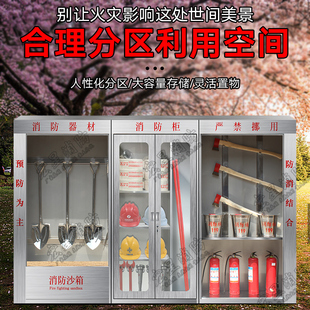 不锈钢消防工具箱工地消防柜微型消防站全套消防器材应急沙箱物资