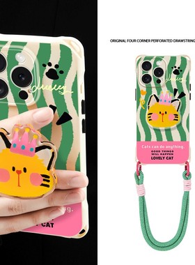 皇冠猫适用苹果iPhone17PRO手机壳vivoY300T华为NOVA14可爱Pura80PRO女X70I防摔OPPOReno14荣耀400小米15潮