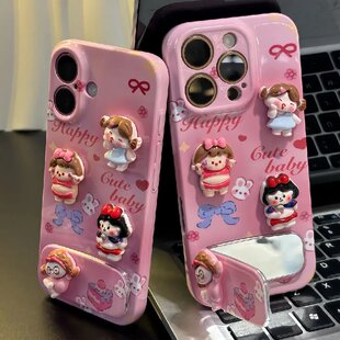 300华为NOVA14 女孩公仔适用于苹果16promax手机壳15 13荣耀400 13可爱OPPORENO14 13pro一加ACE5至尊Y78