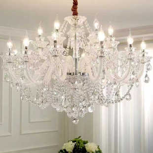 法式吊灯客厅水晶灯奢华大气餐厅灯现代简约卧室蜡烛复式别墅吊灯