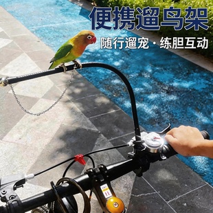 鹦鹉万能站架拉便便支架站杆定点排便站架自行车电瓶车遛鸟站架