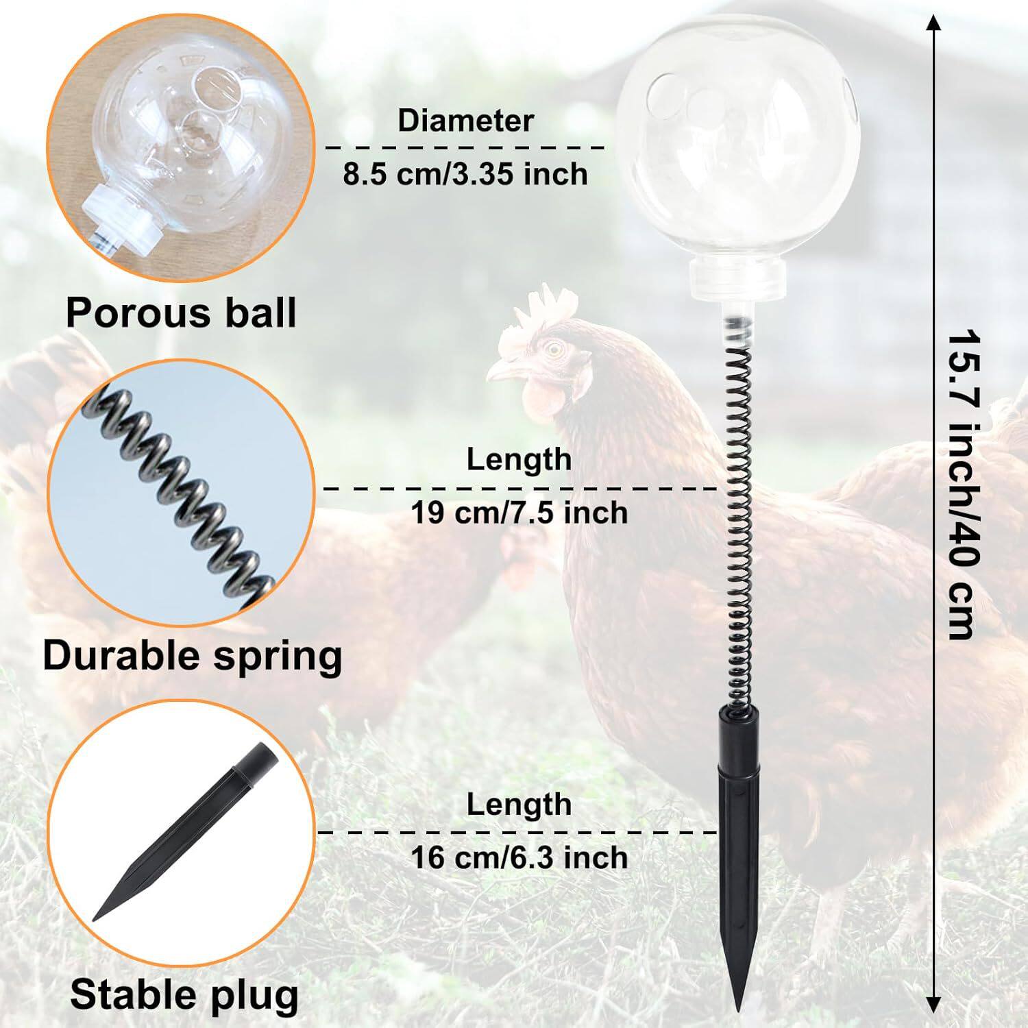 2PCS鸡啄食玩具摇摆慢速喂食器益智玩具鸡舍玩具适用家禽鸭鸟鹦鹉