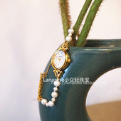 agete同款 现货 日本天然淡水珍珠手链式 手表老婆女朋友生日礼物