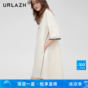 连衣裙 URLAZH有兰春季 新款 气质简约白色休闲时尚 百搭宽松T恤短袖