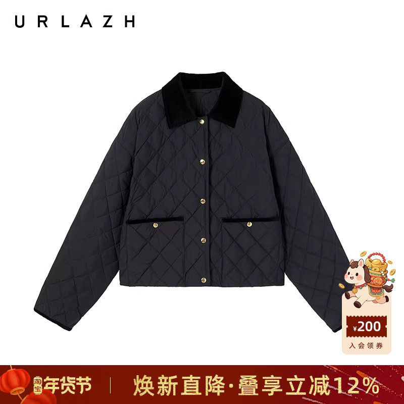 【90%鹅绒】URLAZH有兰秋季新款黑色休闲菱格纹轻薄羽绒服外套女,女装/女士精品,羽绒服,淘宝优惠券,粉丝福利购,淘宝优惠卷