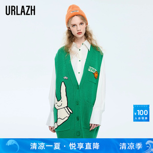 v领宽松时尚 URLAZH有兰新款 针织毛衣背心LM1KJ06
