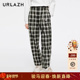 新款 时尚 简约复古渐变格子裤 URLAZH有兰秋季 宽松直筒休闲长裤 女