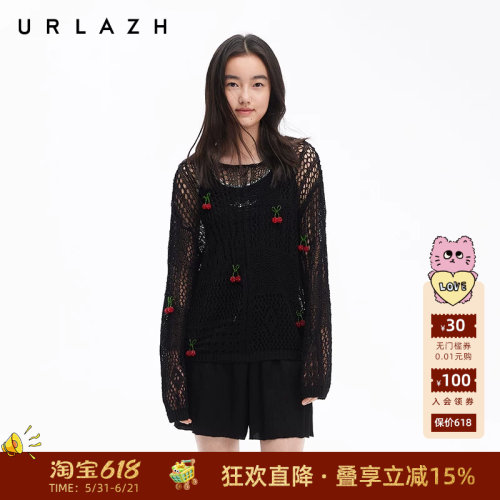 URLAZH有兰樱桃网眼镂空罩衫