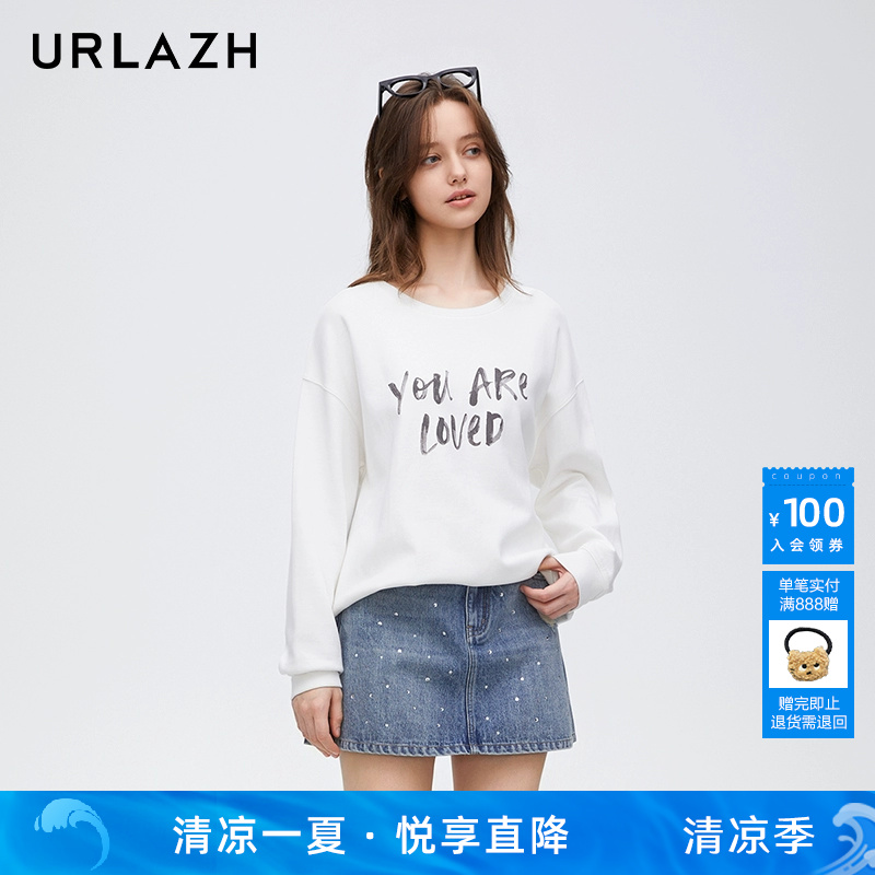 urlazh/有兰简约字母百搭长袖T