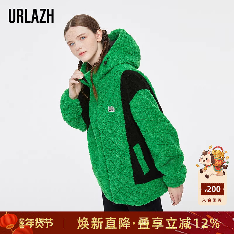 URLAZH有兰冬季新款复古洋气短款时尚气质休闲宽松长袖连帽外套女,女装/女士精品,短外套,淘宝优惠券,粉丝福利购,淘宝优惠卷