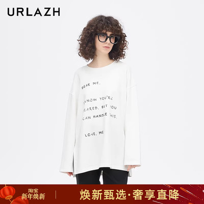 urlazh/有兰白色宽松长袖T