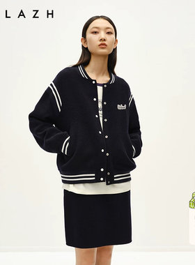 复古学院风棒球服羊毛大衣