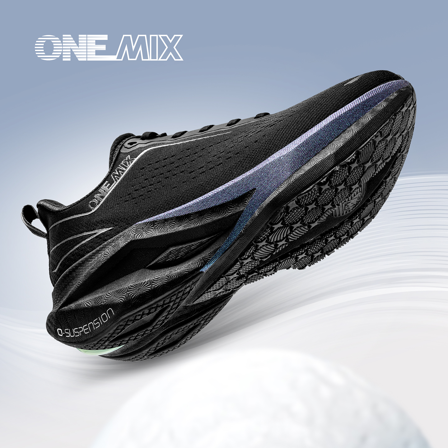 OneMix秋季跑步鞋男情侣缓震透气超轻运动鞋轻便休闲黑白慢跑女鞋