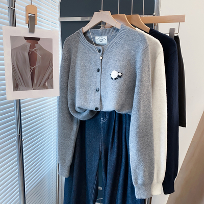 浣熊毛衣外套女宽松厚针织开衫潮