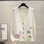 开衫 宽松外穿马夹叠穿毛衣坎肩潮 v领针织马甲背心女2026春秋新款