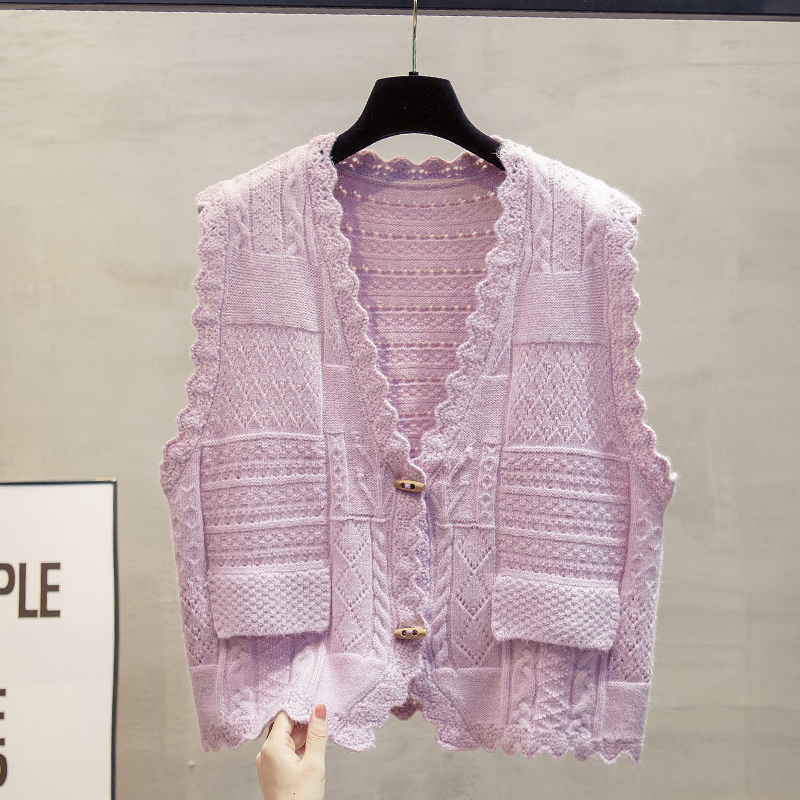 v领针织开衫马甲背心毛衣坎肩潮