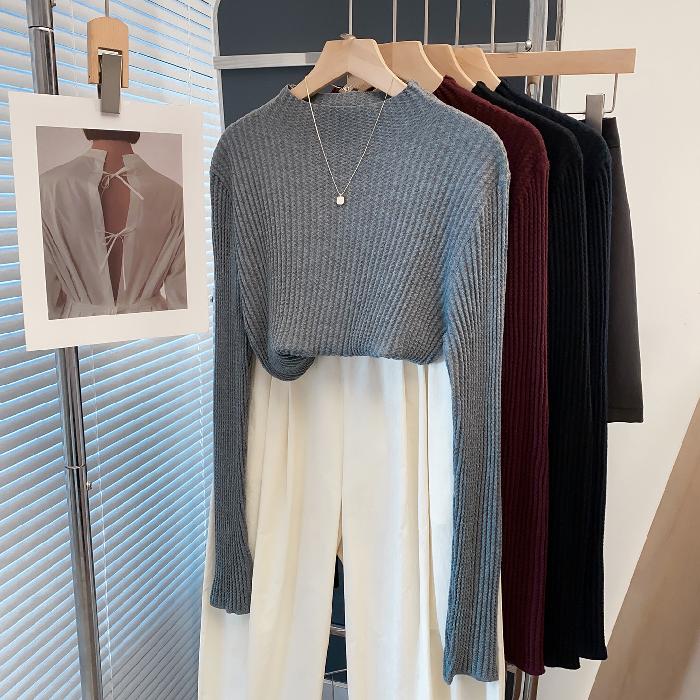 纹理半高领毛衣女套头2025秋冬新款上衣外穿针织衫内搭洋气打底衫,女装/女士精品,毛衣,淘宝优惠券,粉丝福利购,淘宝优惠卷