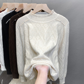 内搭洋气蕾丝上衣 钉珠针织衫 半高领毛衣女加厚打底衫 2025秋冬新款