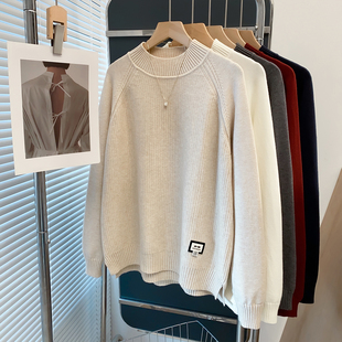 内搭上衣 套头宽松外穿针织衫 半高领纹理毛衣女打底衫 2025秋冬新款