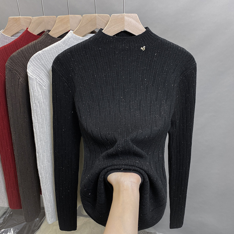 亮丝半高领毛衣女打底衫2025秋冬新款套头外穿针织衫内搭洋气上衣,女装/女士精品,毛衣,淘宝优惠券,粉丝福利购,淘宝优惠卷