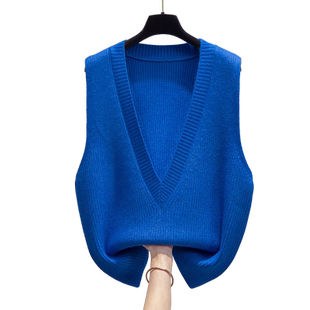 深v领针织马甲背心女2025秋冬新款宽松马夹外穿上衣外搭毛衣坎肩