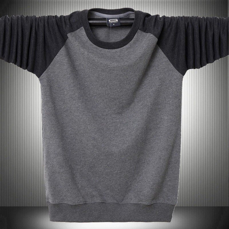 新款秋冬男士特大码圆领长袖卫衣纯棉宽松运动t恤厚潮胖200斤上衣