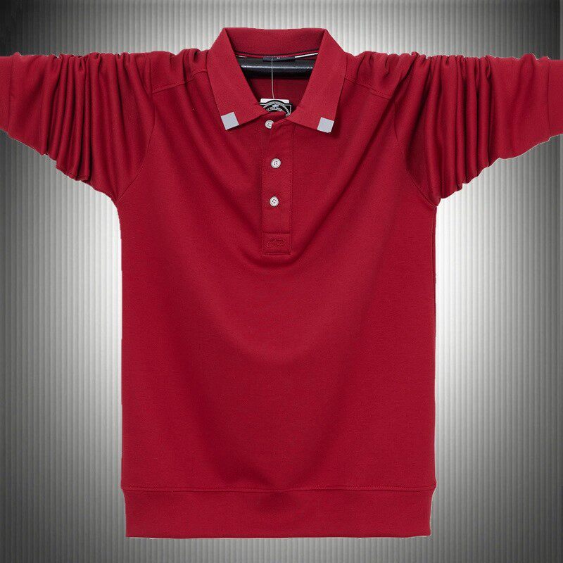男士春装2026新款加肥大码POLO衫长袖胖子翻领肥佬220斤7XL运动服