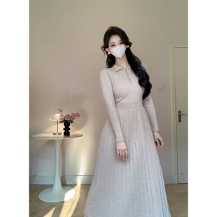 Amy 气质大衣内搭长裙 店外贸品质针织高腰显瘦连衣裙女秋冬时尚