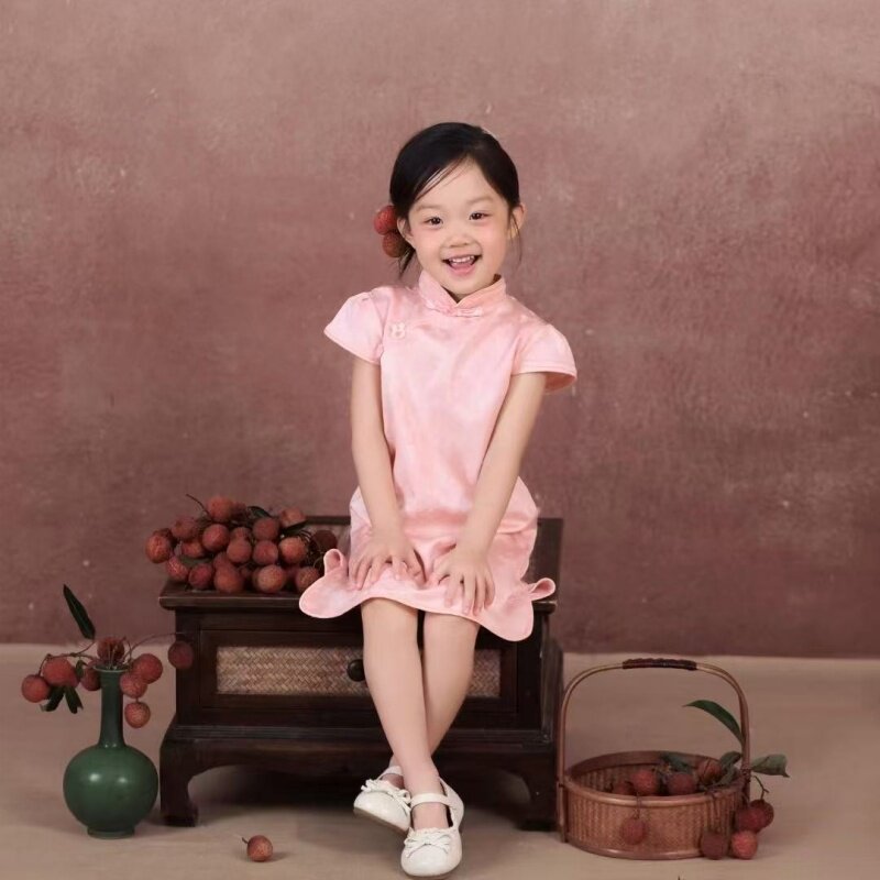 儿童摄影服装粉色长安的荔枝主题图片