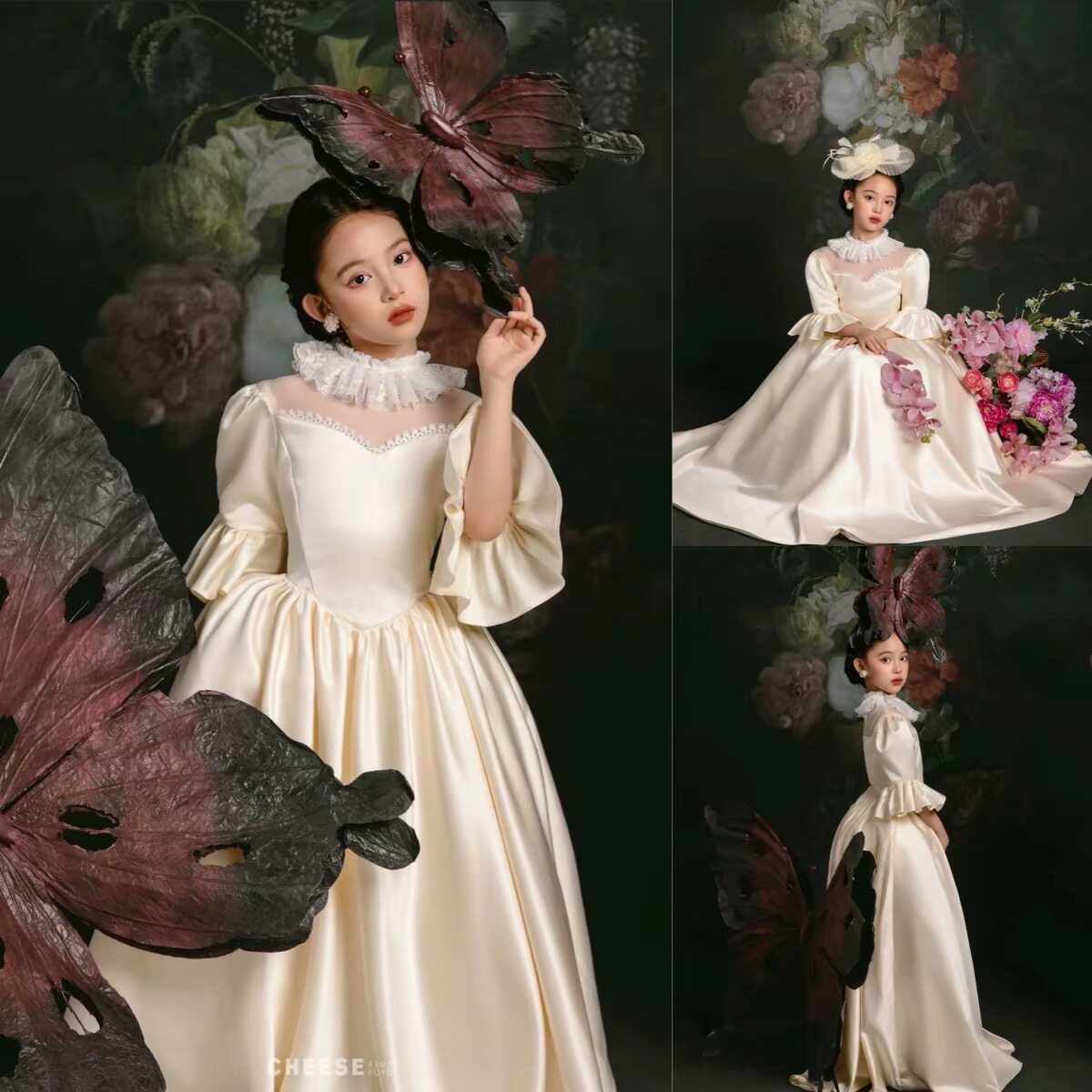 儿童摄影高级生日礼服肖像主题服