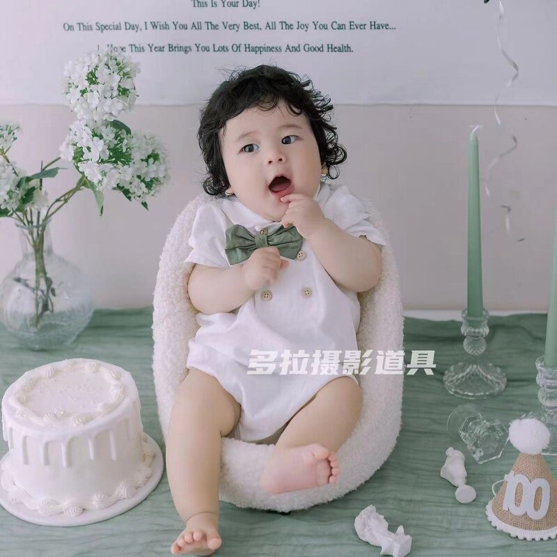 小清新风格周岁主题儿童摄影服装