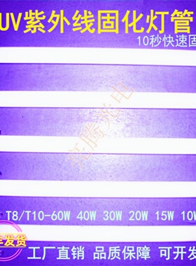 高效UV紫外线固化灯管晶瓷画无影胶感光胶固晒版曝光灯管T820 40W