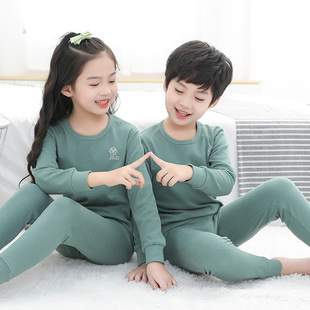 两件套秋冬线衣线裤 男女童棉毛衫 纯棉中大童秋衣秋裤 儿童内衣套装
