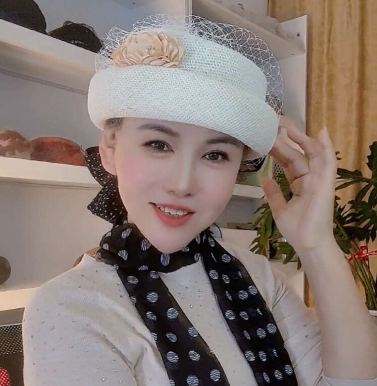 春夏新款洋气花朵法式礼帽女帽时尚韩版个性优雅贝雷帽网红帽子