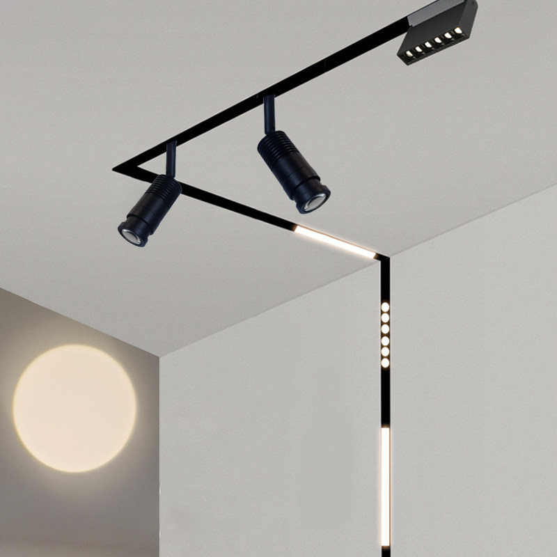 磁吸轨道射灯明装聚光可调角度一束光聚光射灯客厅店铺商用轨道灯