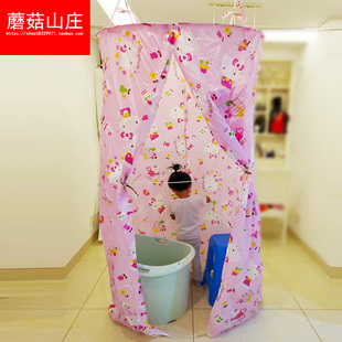 圆形浴罩加大加厚浴帐洗澡帐子布料成人儿童保暖聚气塑料浴帘帐篷