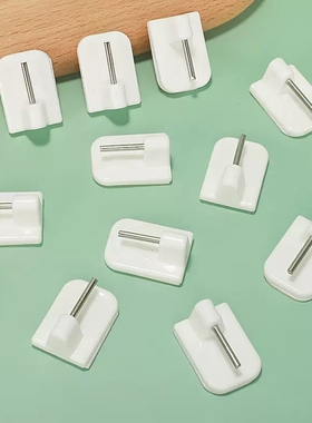 迷你小型号白色梯形椭圆塑料粘钩散装窗帘可爱门帘无痕不锈钢挂钩