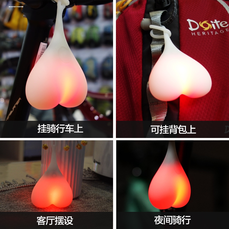 通用自行车坐垫灯 山地车快挂后尾爆闪灯硅胶灯骑行安全警示灯