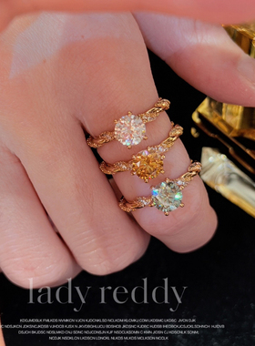 蕾迪1克拉彩色莫桑钻爆闪戒指