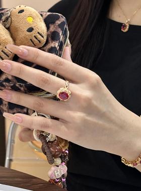 蕾迪【环环相扣】鸽血红手链宫廷风豪镶10.4克拉时尚手链可调节