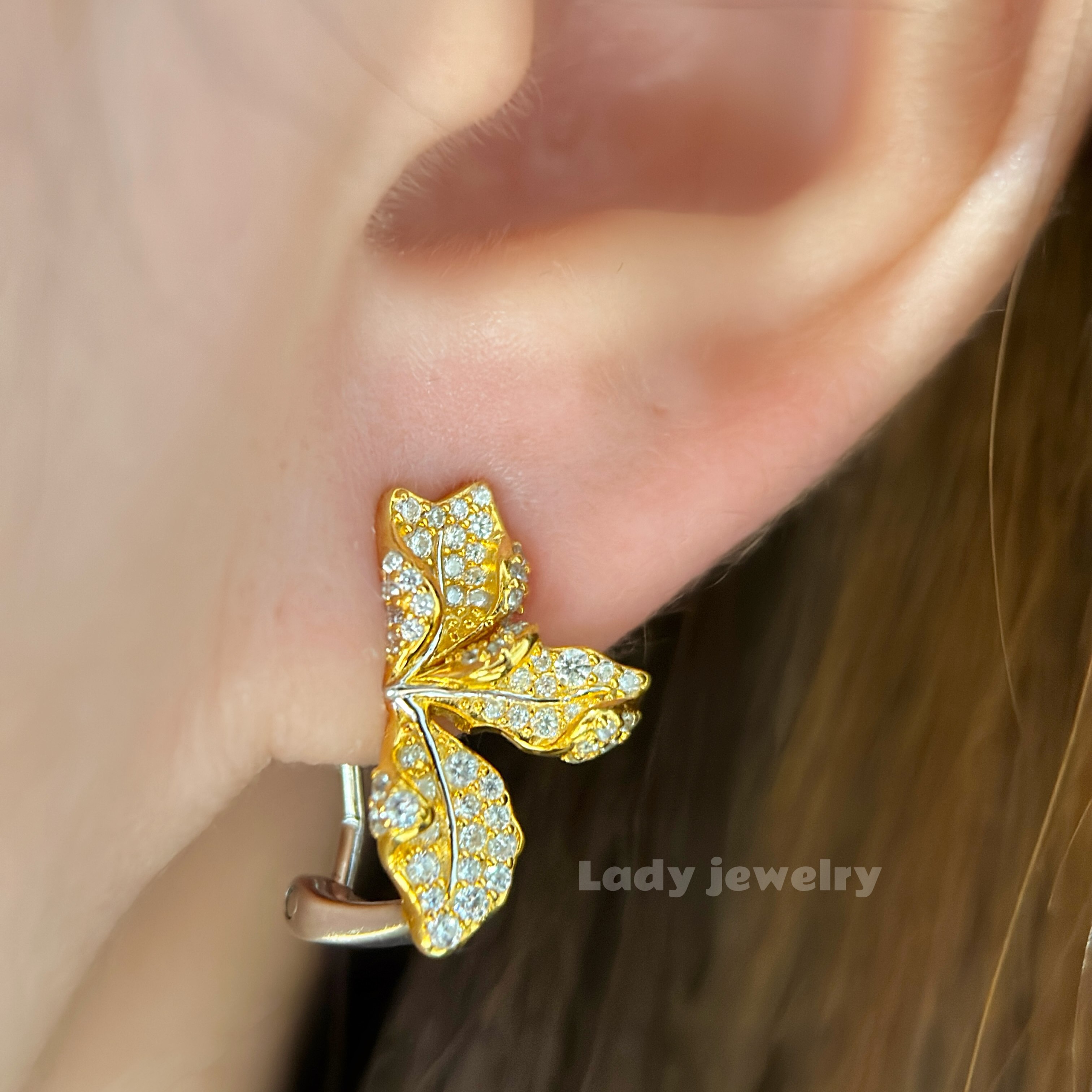 蕾迪「双生叶」分金色枫叶耳拍·爆闪轻奢气质感s925银镀金耳饰,饰品/流行首饰/时尚饰品新,银饰耳饰,淘宝优惠券,粉丝福利购,淘宝优惠卷