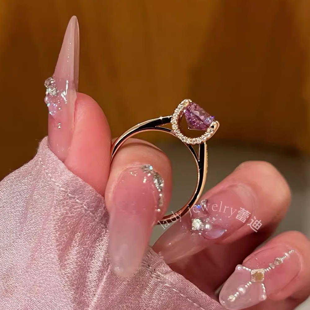 蕾迪牛头戒指女2克拉玫瑰金