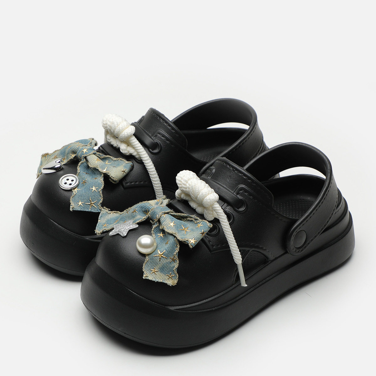 米曼琳蝴蝶结情侣洞洞鞋女夏季外穿可爱防滑EVA个性时尚网红凉拖