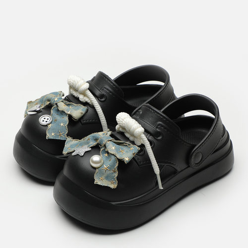 米曼琳蝴蝶结情侣洞洞鞋女夏季外穿可爱防滑EVA个性时尚网红凉拖