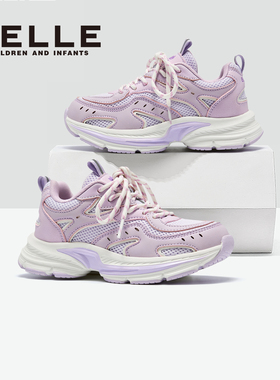 百丽童鞋女童运动鞋春季宝宝紫色中大童户外透气登山鞋儿童徒步鞋