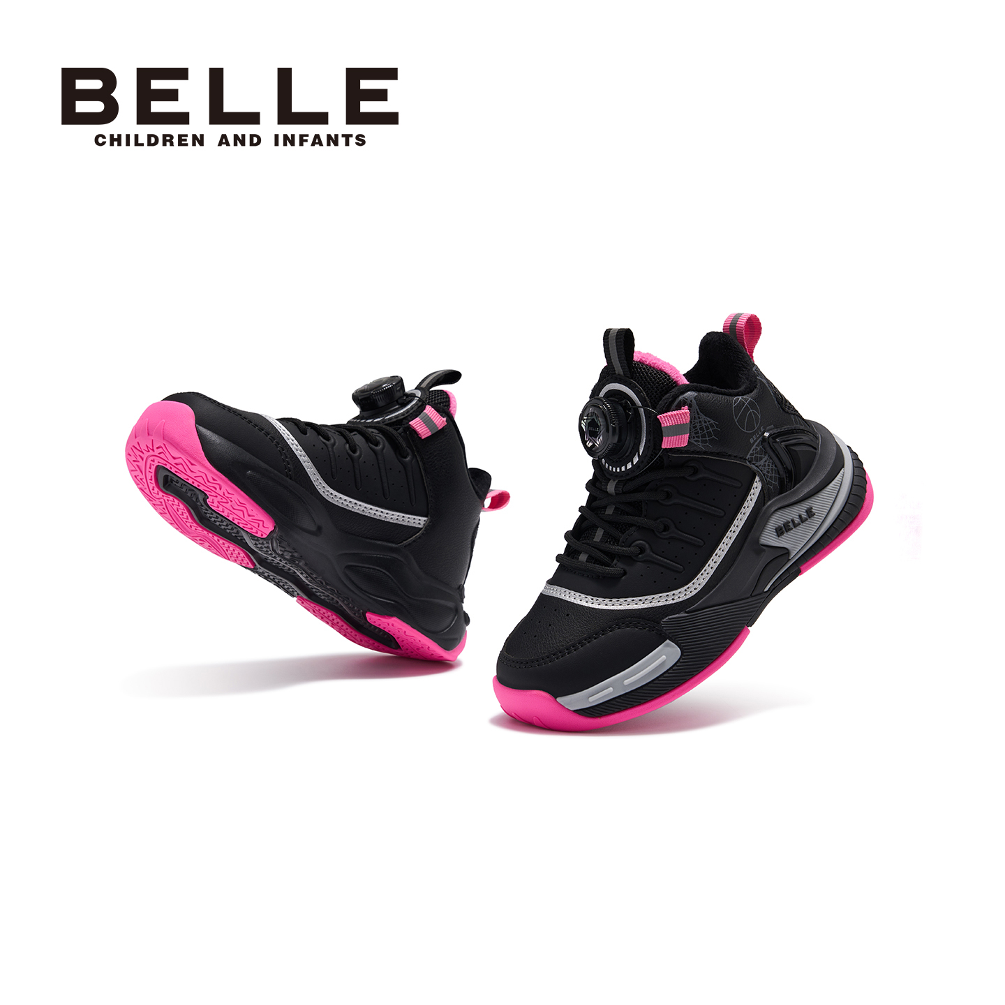 百丽官方正品儿童加绒运动鞋棉鞋