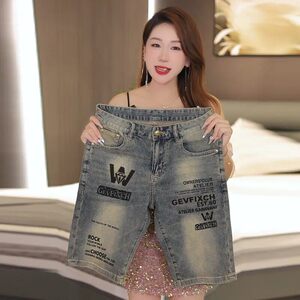 欧货牛仔短裤男潮牌烫钻