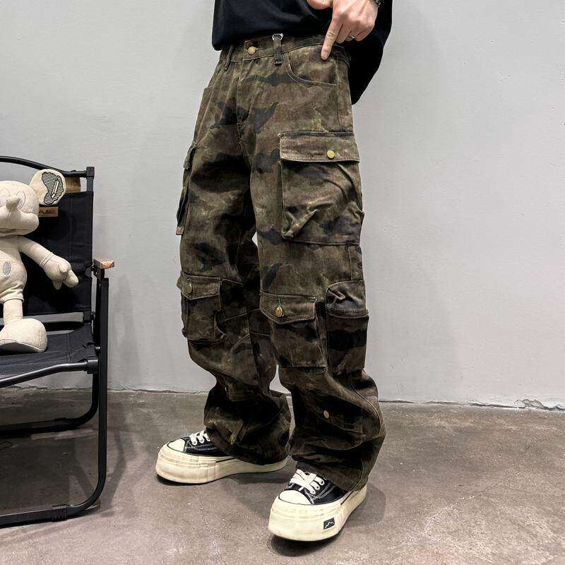 高品质美式宽松街头迷彩