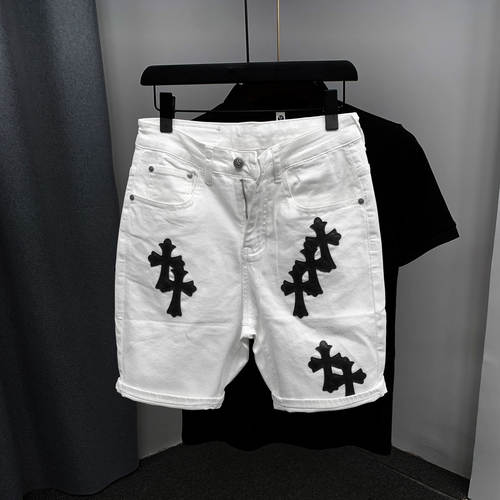 夏季个性潮牌十字架拼皮