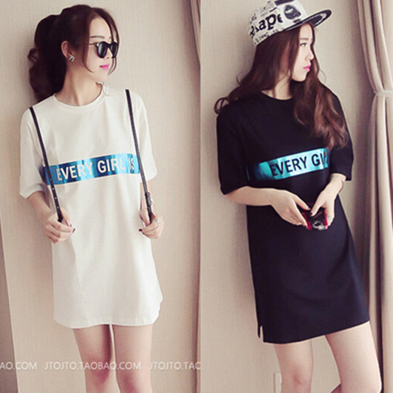 春夏季新款韓國短袖中長款字母T恤女睡裙顯瘦時尚連衣裙家居服潮在類目 女士內衣/男士內衣/家居服, 睡裙中 - 來自Buy2taobao.com提供專業的淘寶代購服務